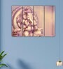 Lord Ganesha's Gold Wood Framed Spiritual Art Panel Set of 4