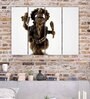 Lord Ganesha Gold Wooden Framed Spiritual Art Panel Set of 4