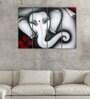 Lord Ganesha Grey Wood Framed Spiritual Art Panel Set of 4