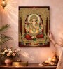 Ganesha Tanjore Stretched Canvas Painting
