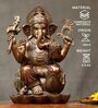 Ganesha With Laddu Brass Gold Religious Idol