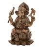 Ganesha With Laddu Brass Gold Religious Idol
