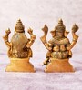 Ganesha With Laxmi On High Base Brass Religious Idol