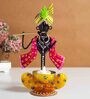 Ganesha Yellow Metal Table Tealight Holder