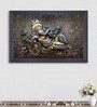 Ganpati Framed Multicolour Synthetic Art Prints
