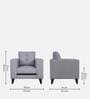 Garcia Fabric 1 Seater Sofa in Grey Colour
