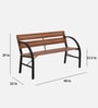 Garden Metal 2 Seater Bench in Natural Finish