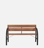 Garden Metal 2 Seater Bench in Natural Finish