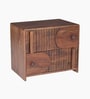 Gardener Solid Wood Bedside Table In Scratch Resistant Rustic Teak Finish