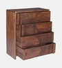 Gardener Solid Wood Chest Of Drawers In Scratch Resistant Rustic Teak Finish