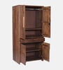 Gardener Solid Wood Wardrobe In Scratch Resistant Rustic Teak Finish