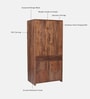 Gardener Solid Wood Wardrobe In Scratch Resistant Rustic Teak Finish