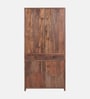 Gardener Solid Wood Wardrobe In Scratch Resistant Rustic Teak Finish