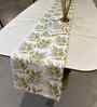 Green Gardenia 100% Cotton 7x72 Inches Floral Table Runner