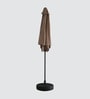 Gardenia Outdoor Center Pole Pushup Umbrella With Water Resistant Roof & Water Base in Brown Colour