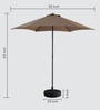 Gardenia Outdoor Center Pole Pushup Umbrella With Water Resistant Roof & Water Base in Brown Colour