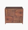 Gardner Solid Wood Bedside Table In Scratch Resistant Rustic Teak Finish