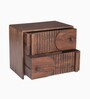 Gardner Solid Wood Bedside Table In Scratch Resistant Rustic Teak Finish