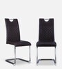 Garfield Leatherette Dining Chair In Black Colour (Set of 6)