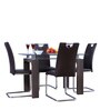 Garfield 4 Seater Dining Set in Brown Finish