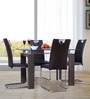 Garfield 4 Seater Dining Set in Brown Finish