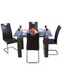 Garfield 4 Seater Dining Set in Brown Finish