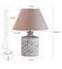 Biped Beige Cotton Shade Night Lamp With Wood Base