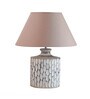 Biped Beige Cotton Shade Night Lamp With Wood Base