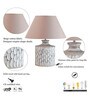 Biped Beige Cotton Shade Night Lamp With Wood Base