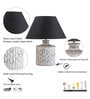 Triad Black Cotton Shade Night Lamp With Wood Base