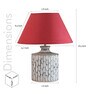 Magnum Maroon Cotton Shade Night Lamp With Wood Base