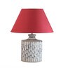 Magnum Maroon Cotton Shade Night Lamp With Wood Base
