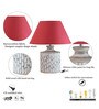 Magnum Maroon Cotton Shade Night Lamp With Wood Base