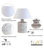 Uniquely White Cotton Shade Night Lamp With Wood Base