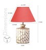 Metz Maroon Cotton Shade Night Lamp With Wood Base
