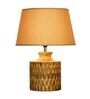 Bastian Beige Cotton Shade Night Lamp With Wood Base