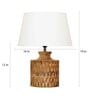 Groove White Cotton Shade Night Lamp With Wood Base
