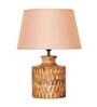Bastian Beige Cotton Shade Night Lamp With Wood Base