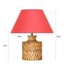 Intricately Beige Cotton Shade Night Lamp With Wood Base