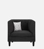 Garnet Fabric 1 Seater Sofa In Mystic Black Colour