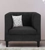Garnet Fabric 1 Seater Sofa In Mystic Black Colour