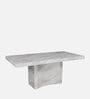 Garnet Marble 6 Seater Dining Table In Sheesham Colour
