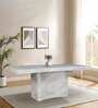 Garnet Marble 6 Seater Dining Table In Sheesham Colour