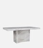 Garnet Marble 6 Seater Dining Table In Sheesham Colour