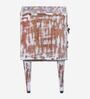 Cyrus Solid Wood Bedside Table In White Distress Finish
