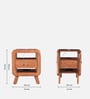 Garrison Acacia Wood Bedside Table With Charging Slot in Natural Glazed Finish Garrison Acacia Wood Bedside Table With Charging Slot in Natural Glazed Finish