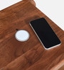 Garrison Acacia Wood Bedside Table With Charging Slot in Natural Glazed Finish Garrison Acacia Wood Bedside Table With Charging Slot in Natural Glazed Finish