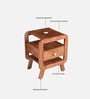 Garrison Acacia Wood Bedside Table With Charging Slot in Natural Glazed Finish Garrison Acacia Wood Bedside Table With Charging Slot in Natural Glazed Finish