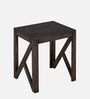 Garry Solid Wood End Table In Natural Grey Finish (Small)