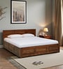 Gartz Sheesham Wood King Size Bed In Provincial Teak Finish With Box Storage
